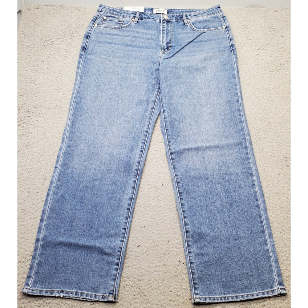 Seven7 Jeans Women 12 Blue Denim Fitted Waist Boho Loose Fit High Rise MY10341DE